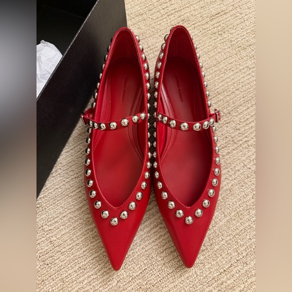 Rebecca Minkoff Red Studded Flats - Picture 6 of 7